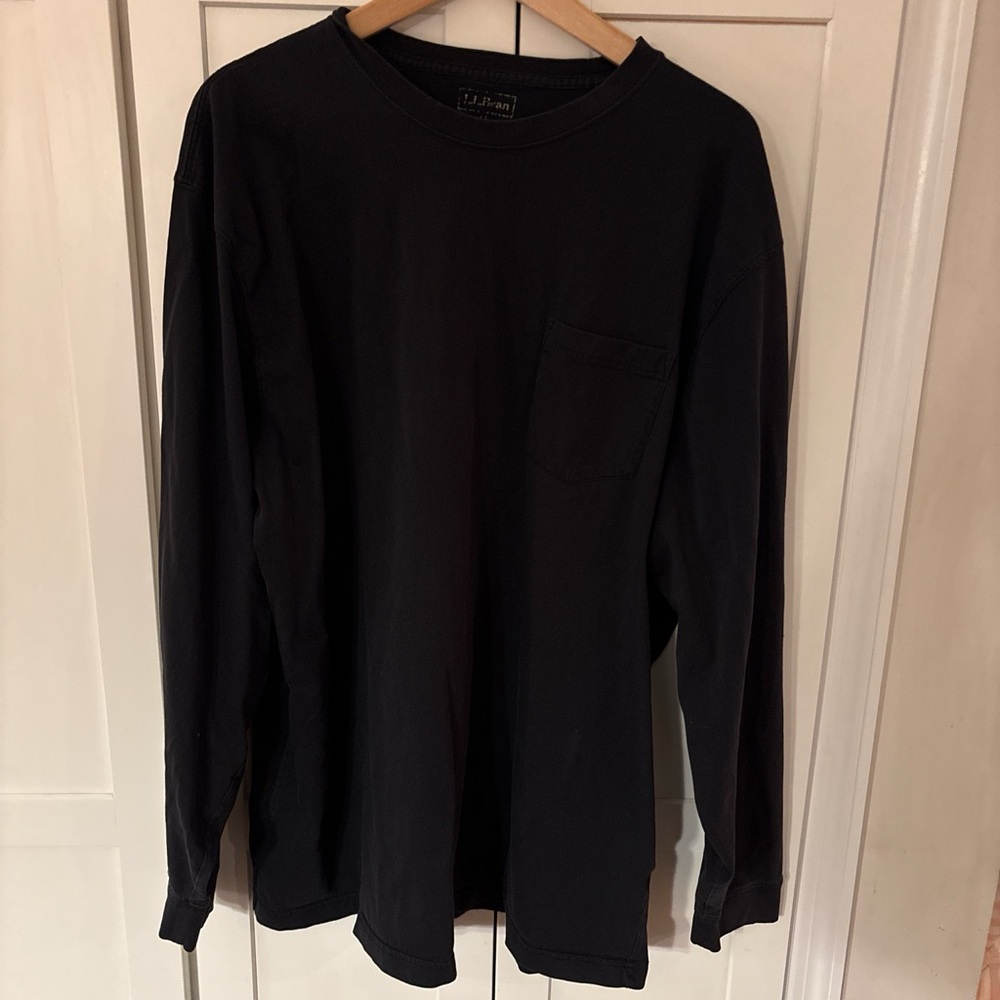 L.L. Bean Classic Black Long Sleeve Men's Shirt